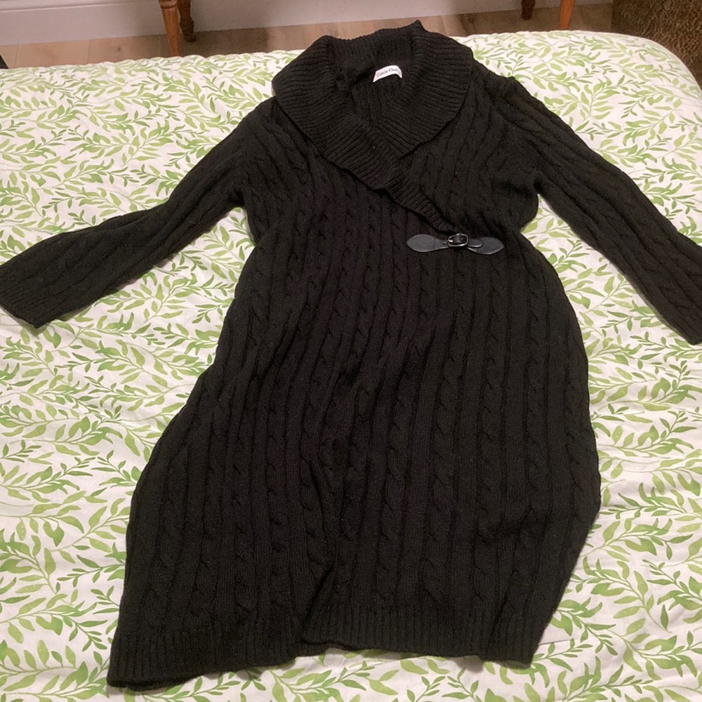 Calvin Klein black sweater dress EUC